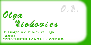 olga miokovics business card